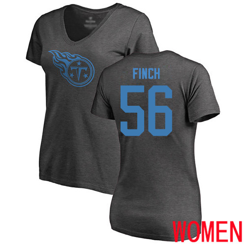 Tennessee Titans Ash Women Sharif Finch One Color NFL Football #56 T Shirt